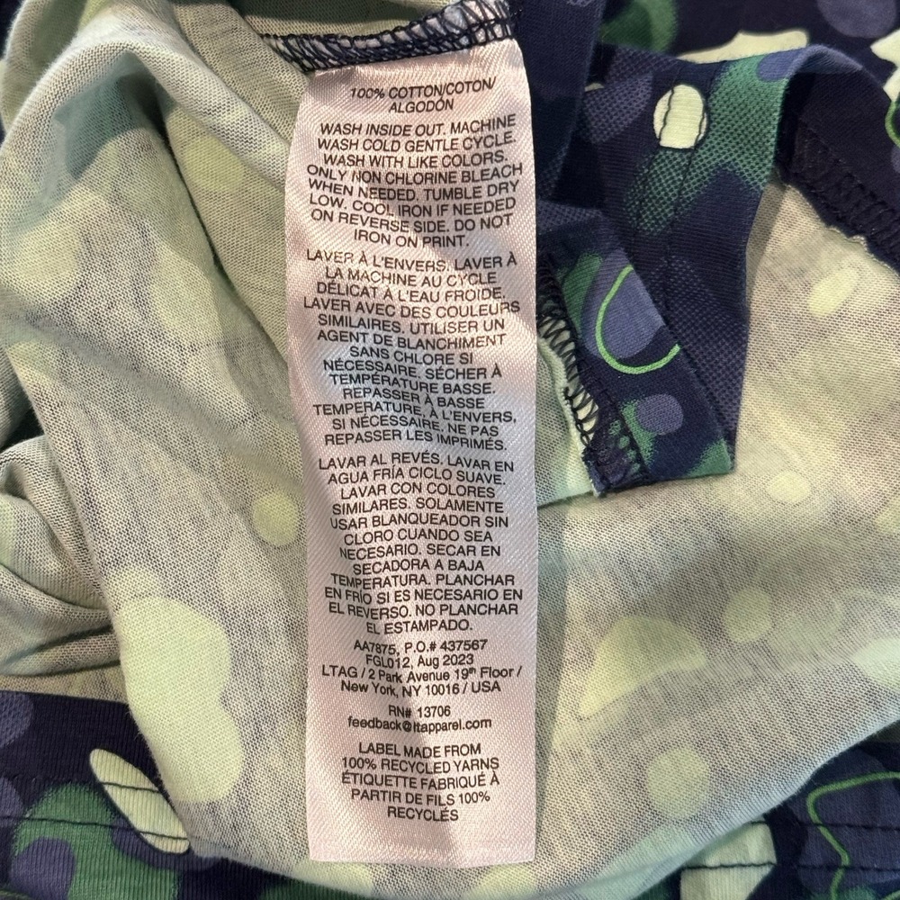Adidas Boys XL 18/20 Camo T-Shirt Blue Green Allover Print Cotton NWOT - Picture 4 of 8